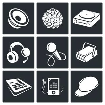 Nightclub vector icon set Stock Illustration