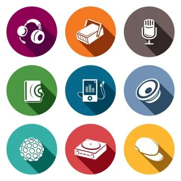 Nightclub vector icon set Stock Illustration