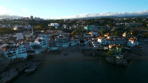 Nightfall in Cascais, Portugal Stock Footage 290862346