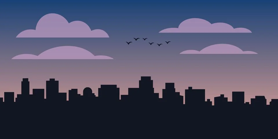 NIghtfall City Illustrazione stock