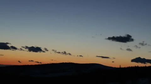 Nightfall with drifting clouds Stock Footage 52385040