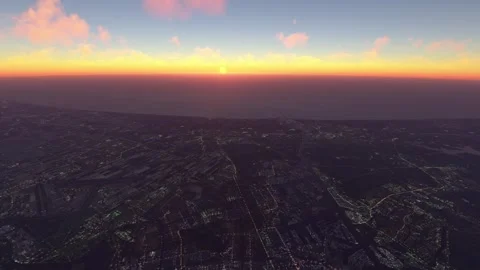 Nightfall drone aerial view of the Canals of Amsterdam. Netherlands Stock Footage 270400224