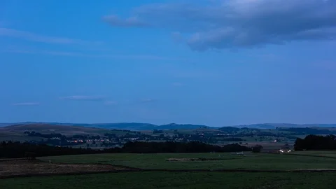 Nightfall English fields, time-lapse Stock Footage 114136005