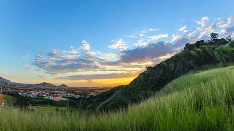 Nightfall on the hill Stock Footage 93245007