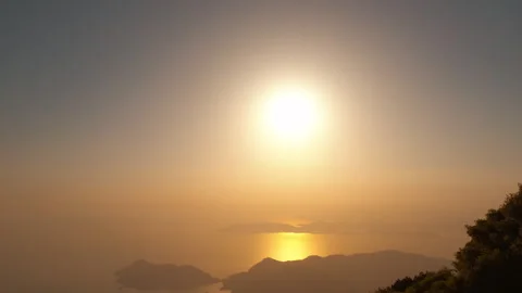 Nightfall hills landscape against clouds. Stock Footage 265316054