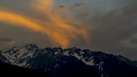 Nightfall in the Hochschober mountain range Stock Footage 122490316
