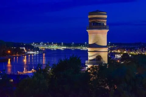 Nightfall at the Lighthouse Stock Photos