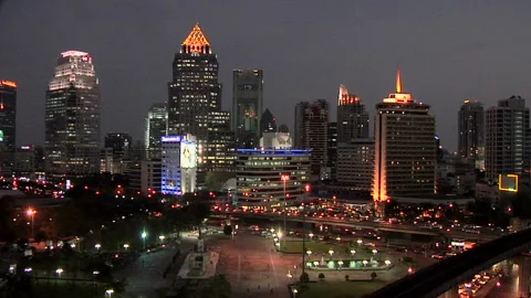 Nightfall Over the City Skyline Video stock 327892419