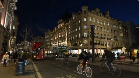 Nightfall on Regent street Stock Footage 229981021