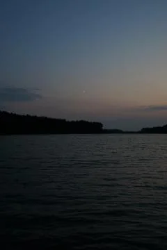 Nightfall on the river Stock Photos