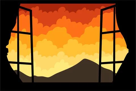 Nightfall Sky Background Stock Illustration