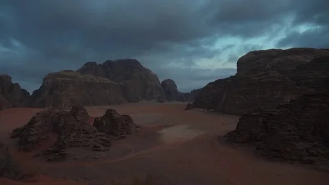 Nightfall time lapse in Wadi Rum desert Video stock 83446958