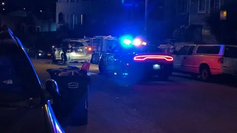 Nightime crime scene Stock Footage 170631140
