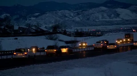 Nightime Highway Stock Footage 11064013