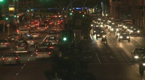 Nightime rushhour traffic Stock Footage 438285