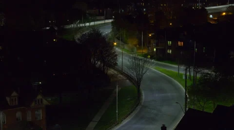 Nightime Timelapse with Car Light Streaks Stock Footage