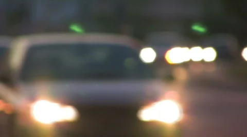 Nightime traffic into focus Video stock 308061