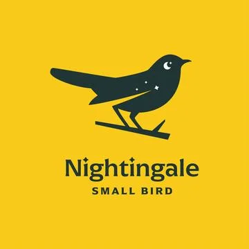Nightingale Bird Logo Stock Illustration