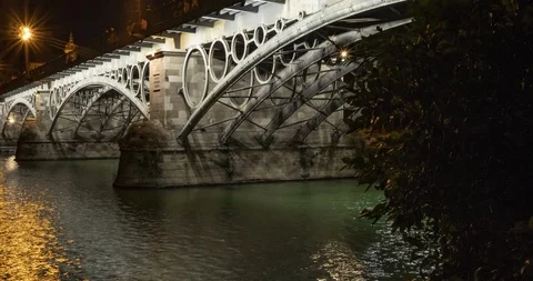 Nightlapse Lights of a Bridge Stock Footage 115129089