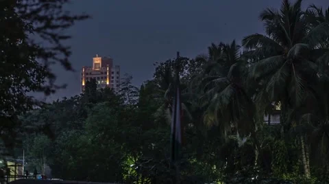 Nightlapse of a Skyscraper in Mumbai Stock Footage 57771667