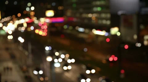 Nightlife in city with cars driving Stock Footage 33403274