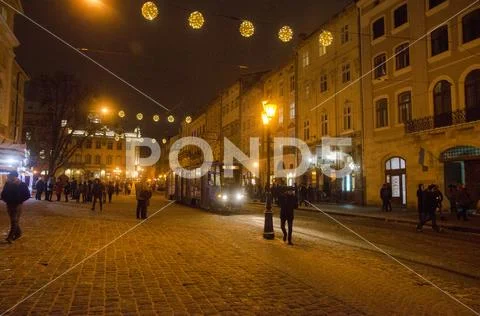 Nightlife in Lviv (Editorial) Stock Photos