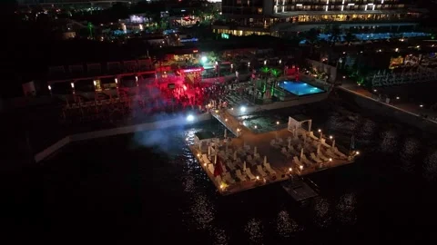 Nightlife at a Seaside Resort Stock Footage 282931533