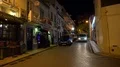 Nightlife street scenery at holiday and travel destination Albufeira, Portugal 4k or 4k+ Resolution