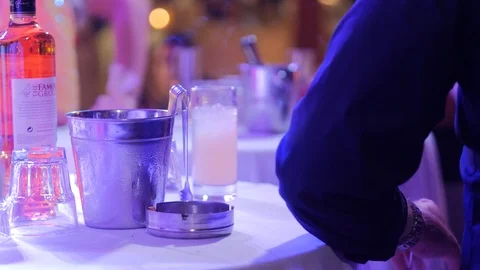 Nightlife table close up Stock Footage 96846762