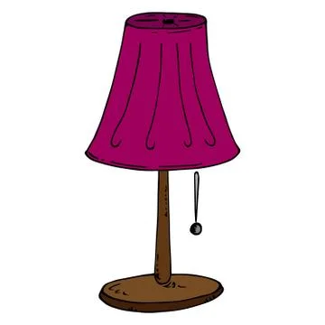 Nightlight icon. Vector illustration of a table lamp. Floor lamp. Hand drawn  Stock Illustration