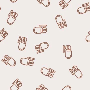 Nightlight sleep night line vector seamless pattern Illustrazione stock