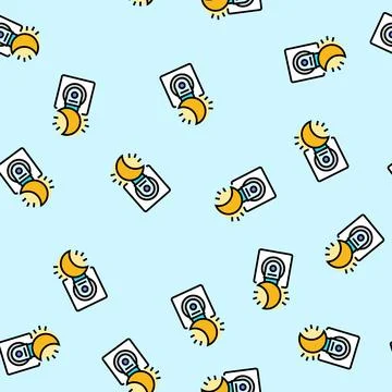 Nightlight sleep night vector seamless pattern イラスト素材