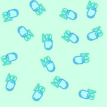 Nightlight sleep night vector seamless pattern Stock Illustration