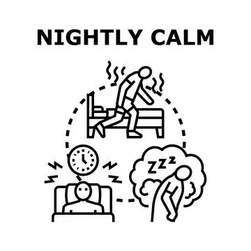 Nightly calm vector concept for sleeping solutions Ilustración de archivo