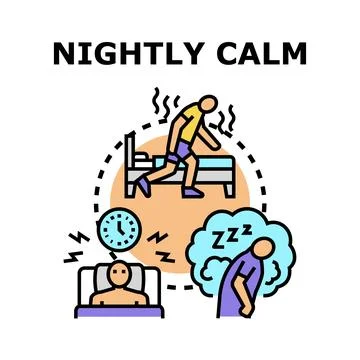 Nightly calm vector concept for sleeping solutions Ilustración de archivo