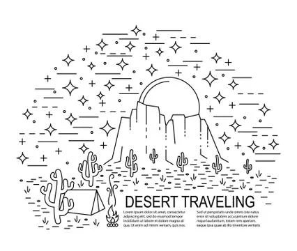 Nightly desert template Stock Illustration