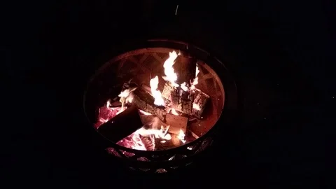 Nightly Fire pit Stock Footage 87310357