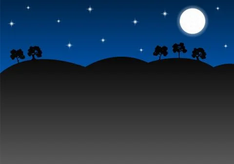 Nightly landscape as background with copy space Stock Illustration