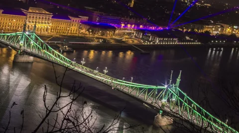 Nightly River Cityscape Timelapse v1 Stock Footage 33987657