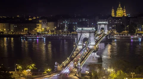 Nightly River Cityscape Timelapse v2 Stock Footage 33987433