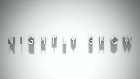 Nightly show 3D title animation white text on a white background Stock Footage 299747039