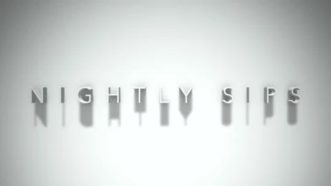 nightly sips 3D title animation white te... | Stock Video | Pond5