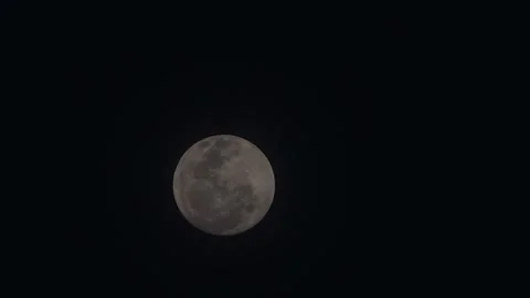 Nightly sky with large full moon Stock Footage 279996761