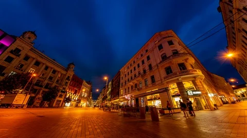 Nightly Time-lapse view on Brno in Czech Republic Video stock 120310202