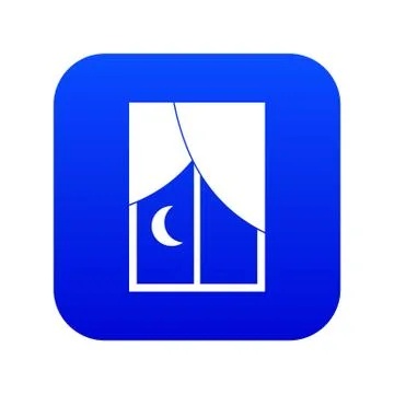 Nightly window icon digital blue Ilustración de archivo