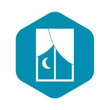 Nightly window icon, simple style Ilustración de archivo