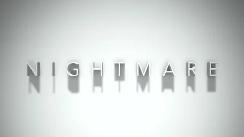 Nightmare 3D title animation with shadows on a white background Stock Footage 296003718