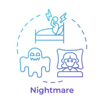 Nightmare blue gradient concept icon Stock Illustration