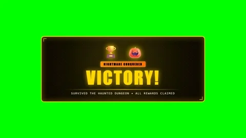 Nightmare Conquered Halloween Victory Screen on Green Screen Video stock 346484046