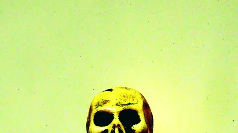 Nightmare effect on a halloween skull Stock Footage 42161954